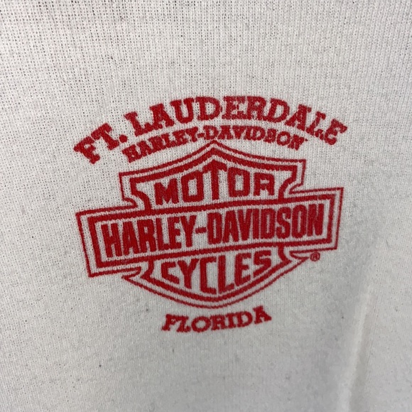 Harley Davidson American Flag 3/4 Sleeve Baseball Tee Ft. Lauderdale Florida - Picture 8 of 8